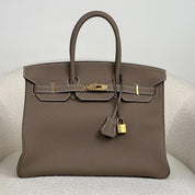 Hermès Etoupe Birkin 35 Togo Gold Hardware