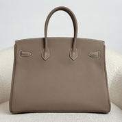 Hermès Etoupe Birkin 35 Togo Palladium Hardware
