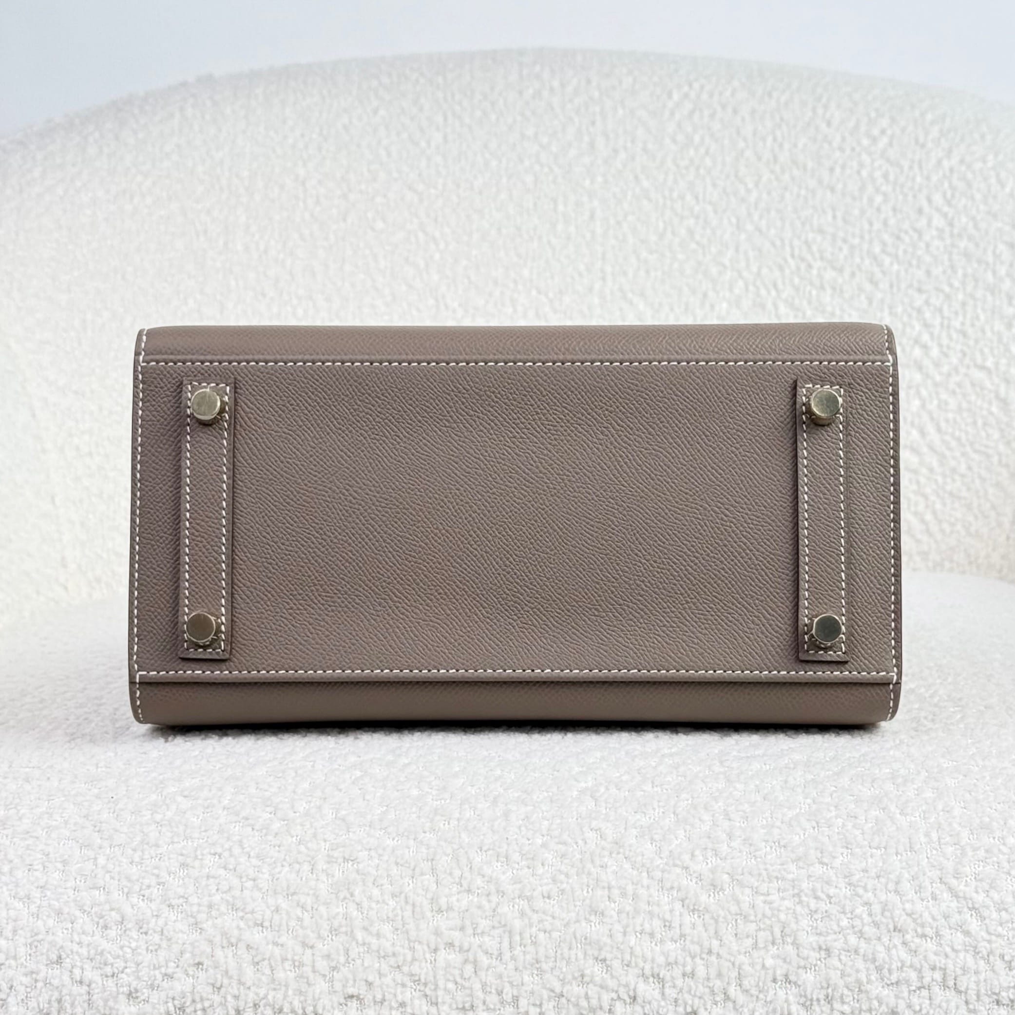 Hermès Etoupe Birkin Sellier 25 Epsom Gold Hardware