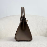 Hermès Etoupe Birkin Sellier 25 Epsom Gold Hardware