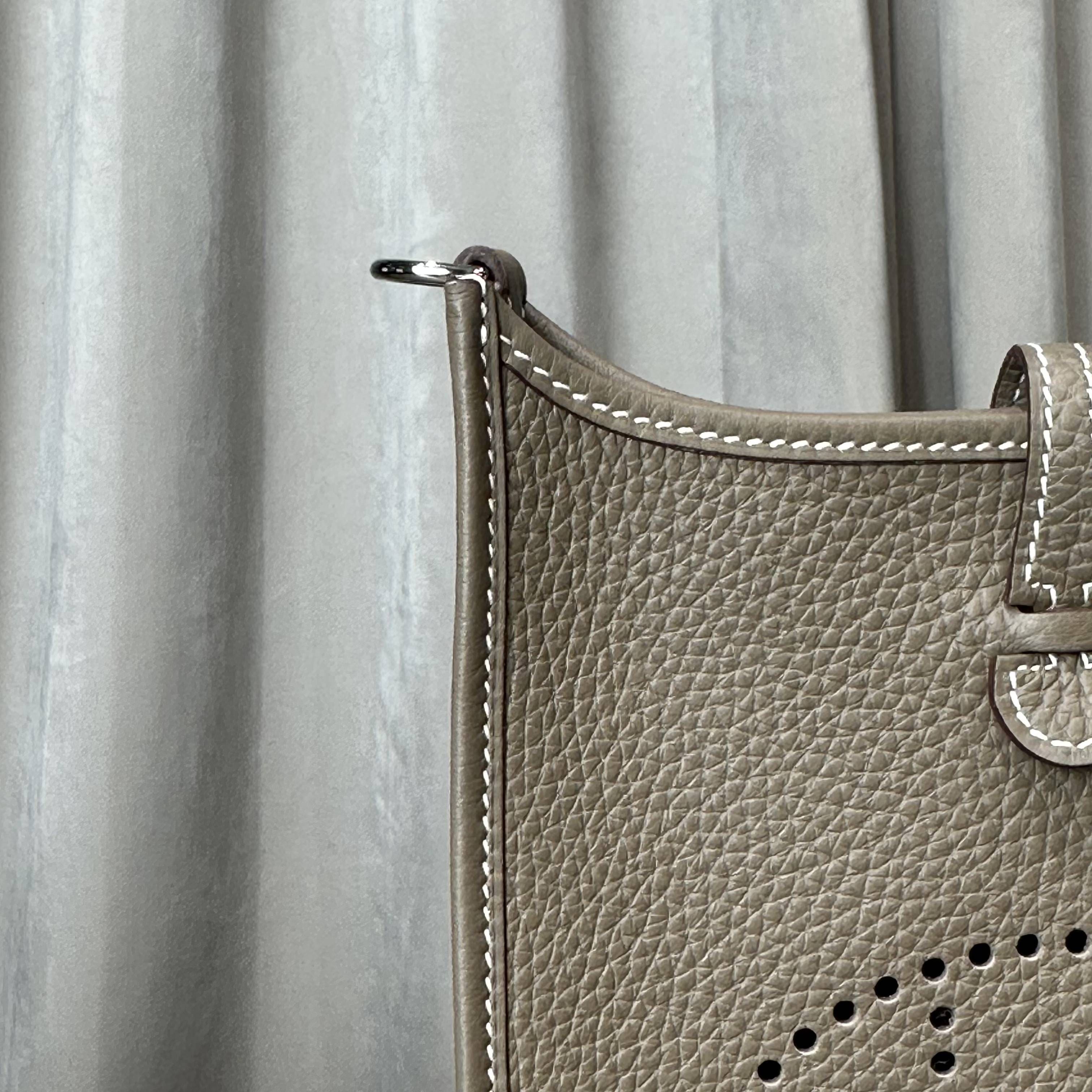 Hermès Etoupe Bleu Indigo Evelyne 16 Amazone Clemence Calfskin Palladium Hardware