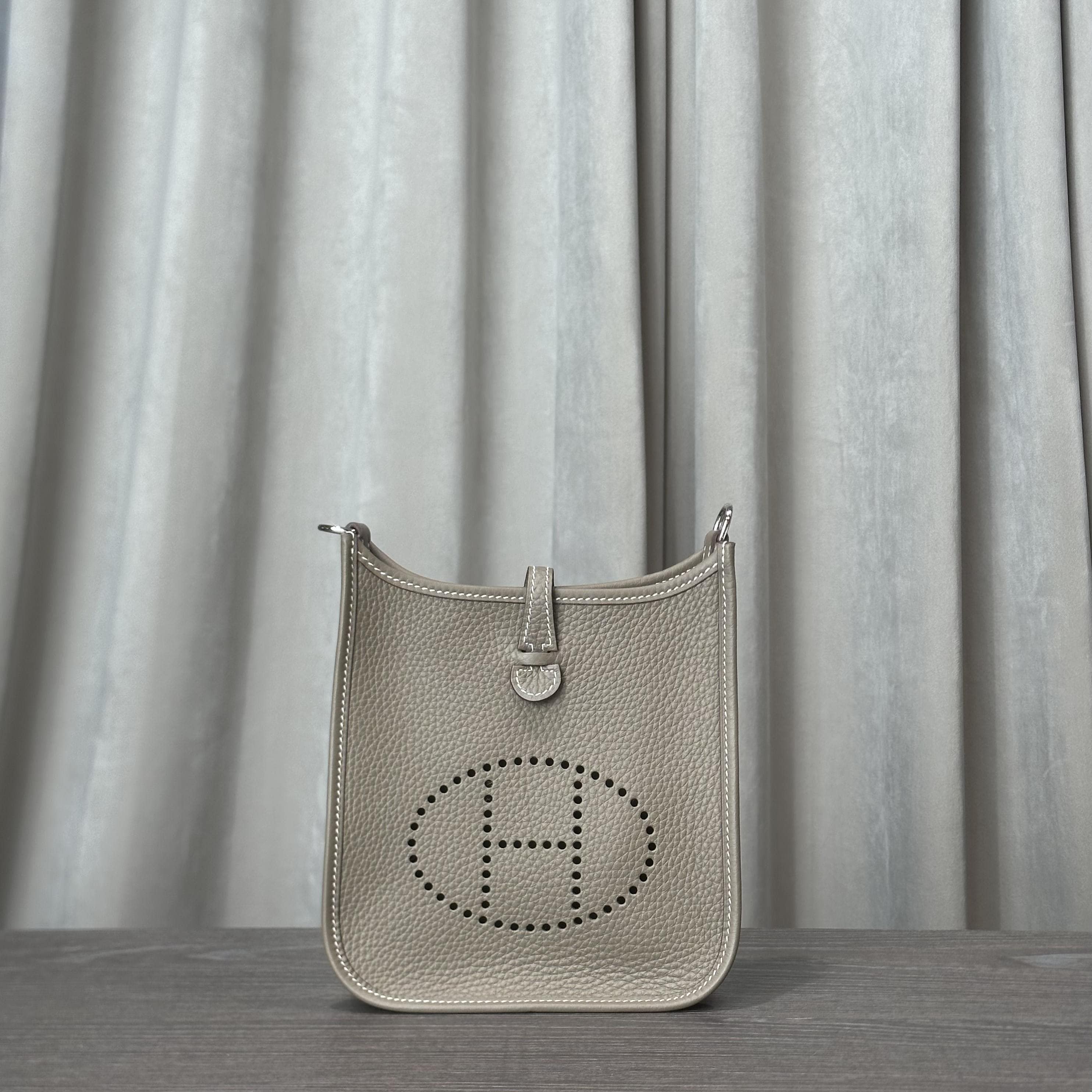 Hermès Etoupe Bleu Indigo Evelyne 16 Amazone Clemence Calfskin Palladium Hardware