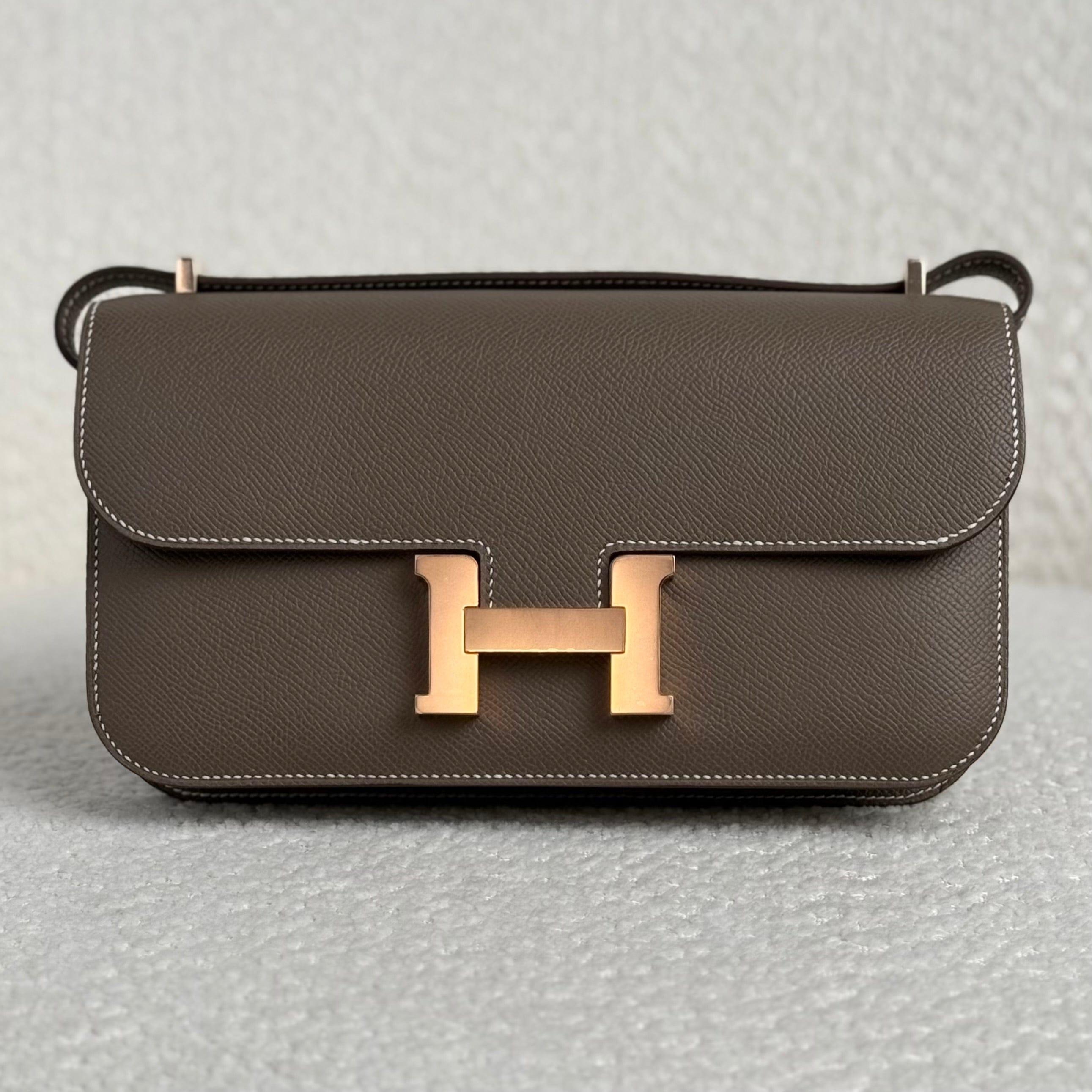 Hermès Etoupe Constance Elan Epsom Rose Gold Hardware