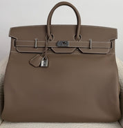 Hermès Etoupe HAC Birkin 50 Togo Palladium Hardware
