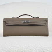 Hermès Etoupe Kelly Cut Swift Palladium Hardware