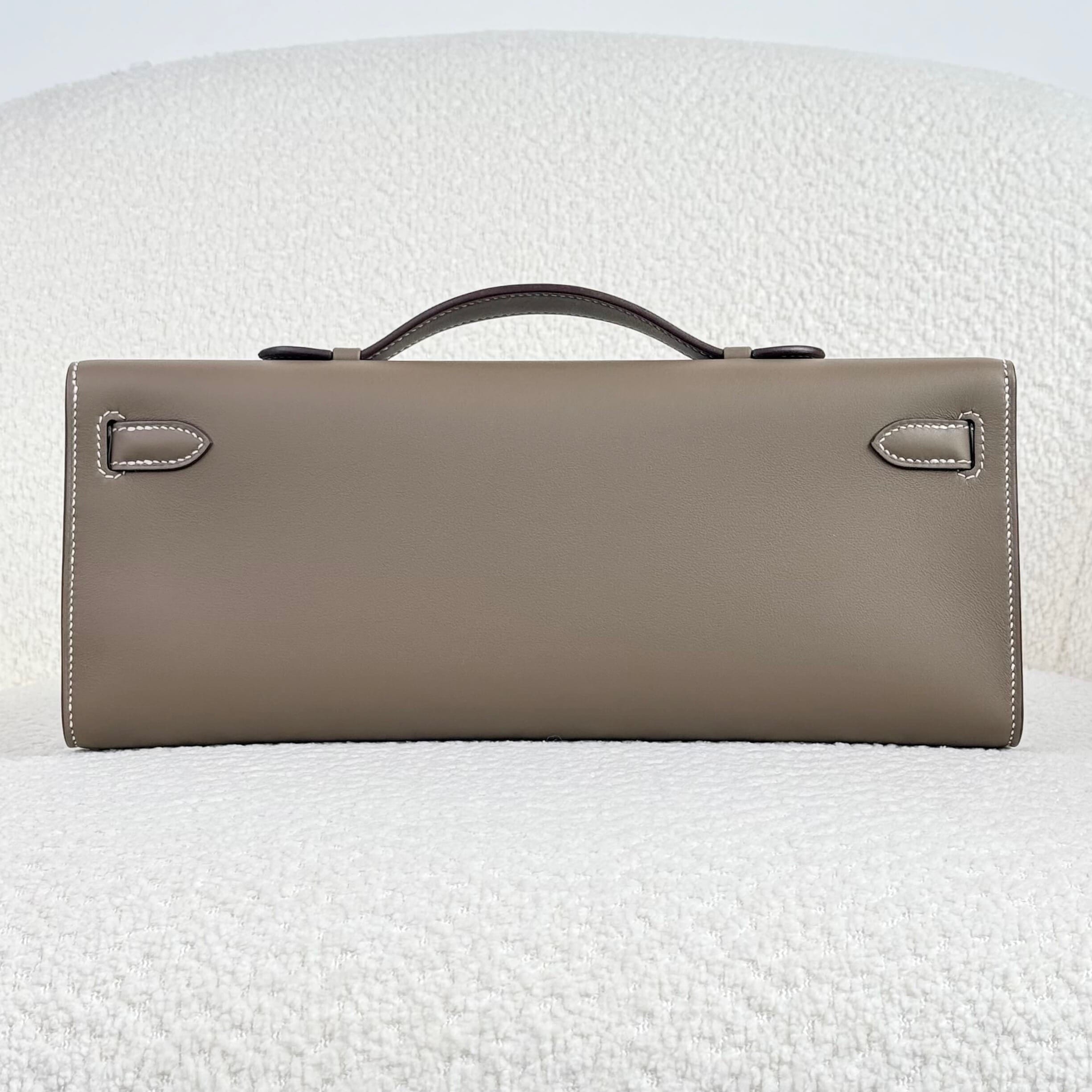 Hermès Etoupe Kelly Cut Swift Palladium Hardware
