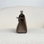 Hermès Etoupe Kelly Pochette Clutch Swift Calfskin Palladium Hardware