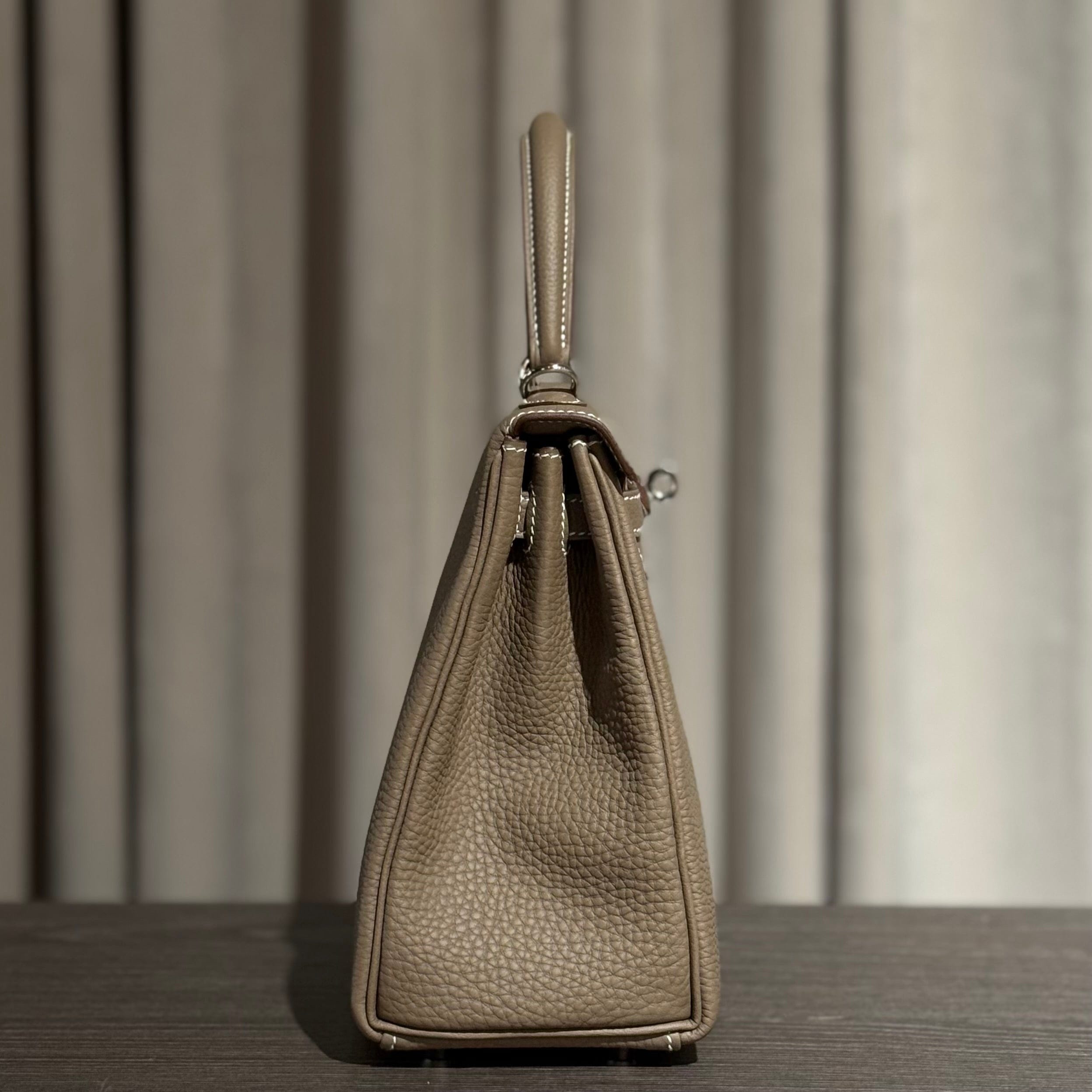 Hermès Etoupe Kelly Retourne 25 Palladium Hardware