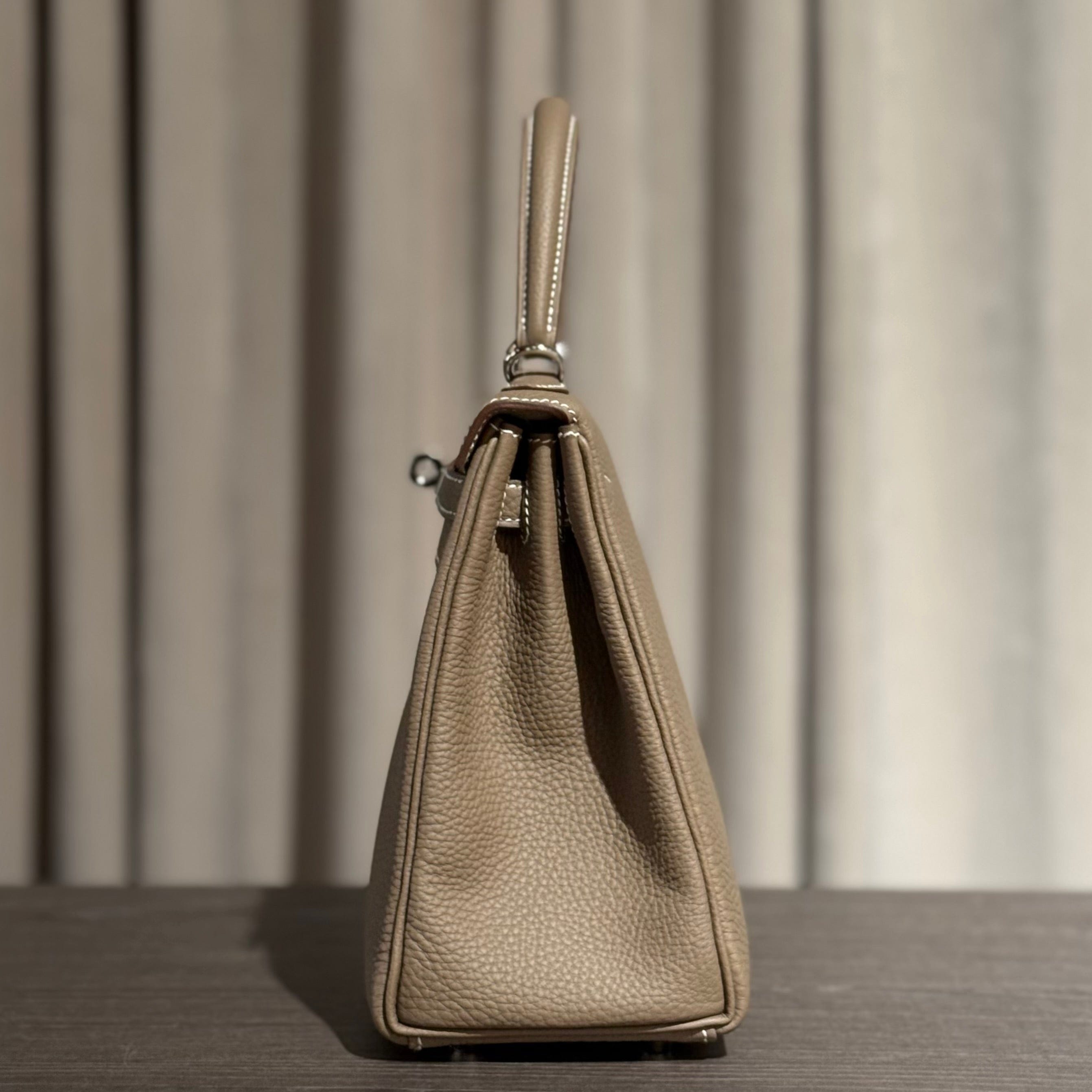 Hermès Etoupe Kelly Retourne 25 Palladium Hardware