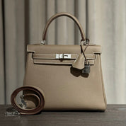 Hermès Etoupe Kelly Retourne 25 Palladium Hardware