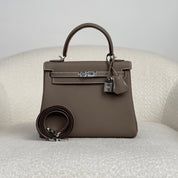 Hermès Etoupe Kelly Retourne 25 Togo Palladium Hardware