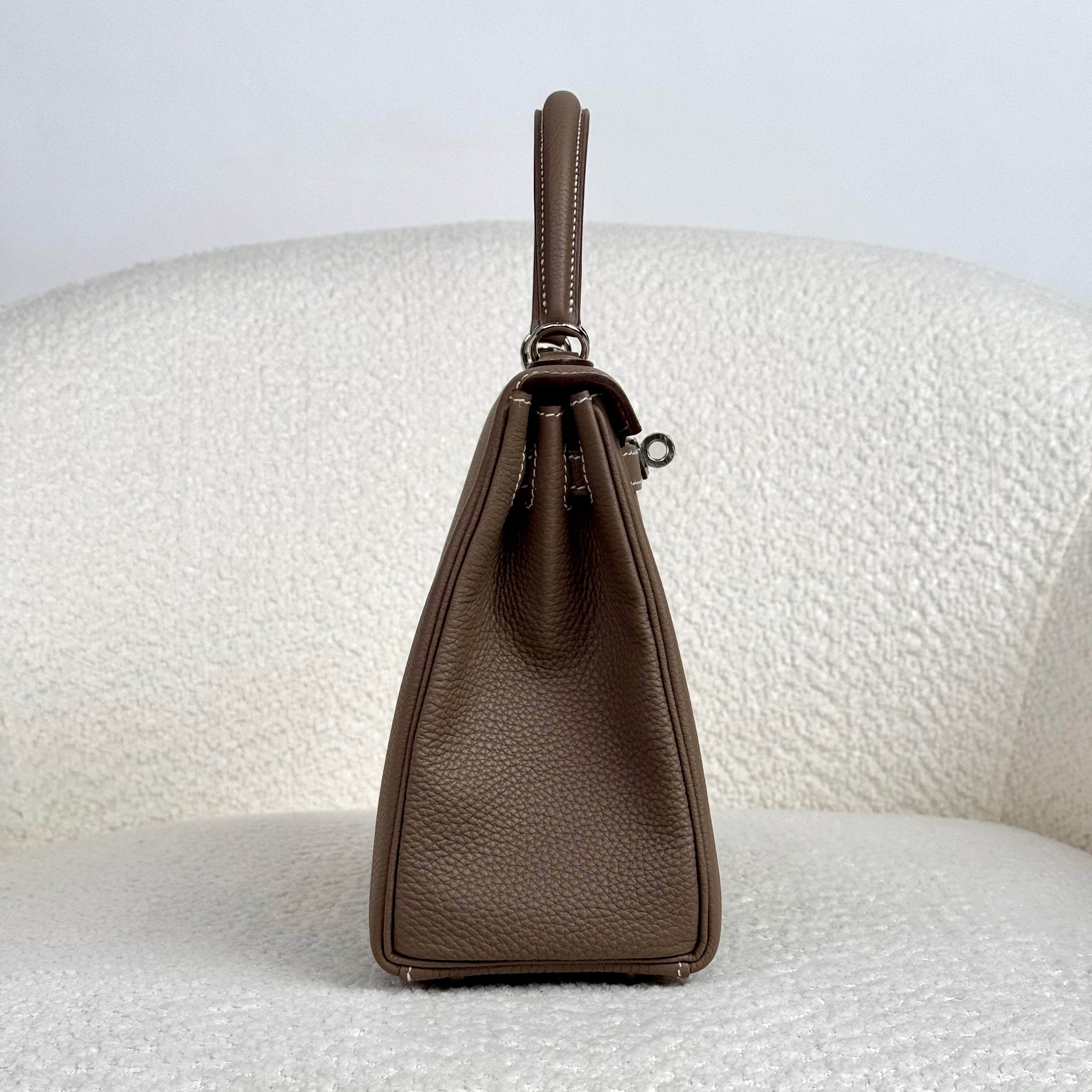 Hermès Etoupe Kelly Retourne 25 Togo Palladium Hardware