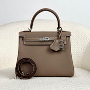 Hermès Etoupe Kelly Retourne 25 Togo Palladium Hardware