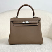 Hermès Etoupe Kelly Retourne 25 Togo Palladium Hardware