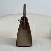 Hermès Etoupe Kelly Sellier 25 Epsom Palladium Hardware