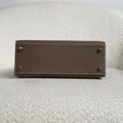 Hermès Etoupe Kelly Sellier 25 Verso Orange Epsom Palladium Hardware