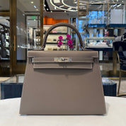 Hermès Etoupe Kelly Sellier 28 Epsom Palladium Hardware