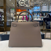 Hermès Etoupe Kelly Sellier 28 Epsom Palladium Hardware