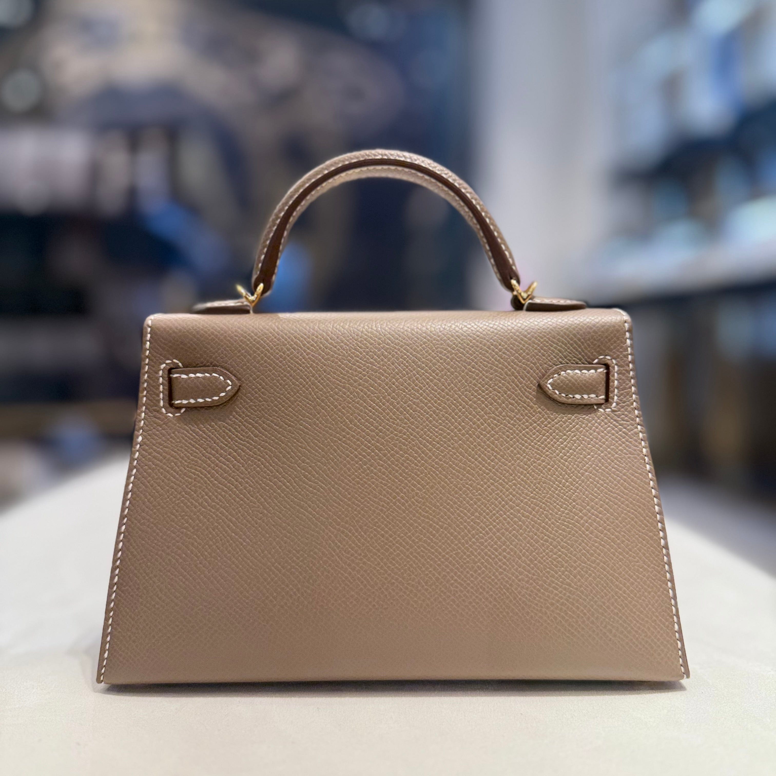 Hermès Etoupe Mini Kelly 20 Sellier Epsom Gold Hardware