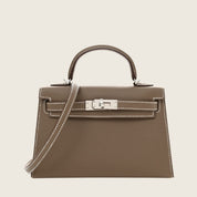 Hermès Etoupe Mini Kelly Sellier 20 Epsom Palladium Hardware