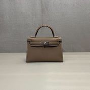 Hermès Etoupe Mini Kelly Sellier 20 Epsom Palladium Hardware