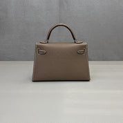 Hermès Etoupe Mini Kelly Sellier 20 Epsom Palladium Hardware
