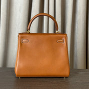 Hermès Fauve Kelly 25 Retourne Barenia Fauborg Calfskin Gold Hardware