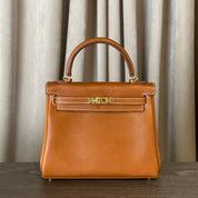 Hermès Fauve Kelly 25 Retourne Barenia Fauborg Calfskin Gold Hardware