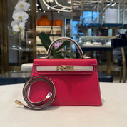 Hermès Framboise and Nata Mini Kelly Sellier 20 Epsom Permabrass hardware HSS