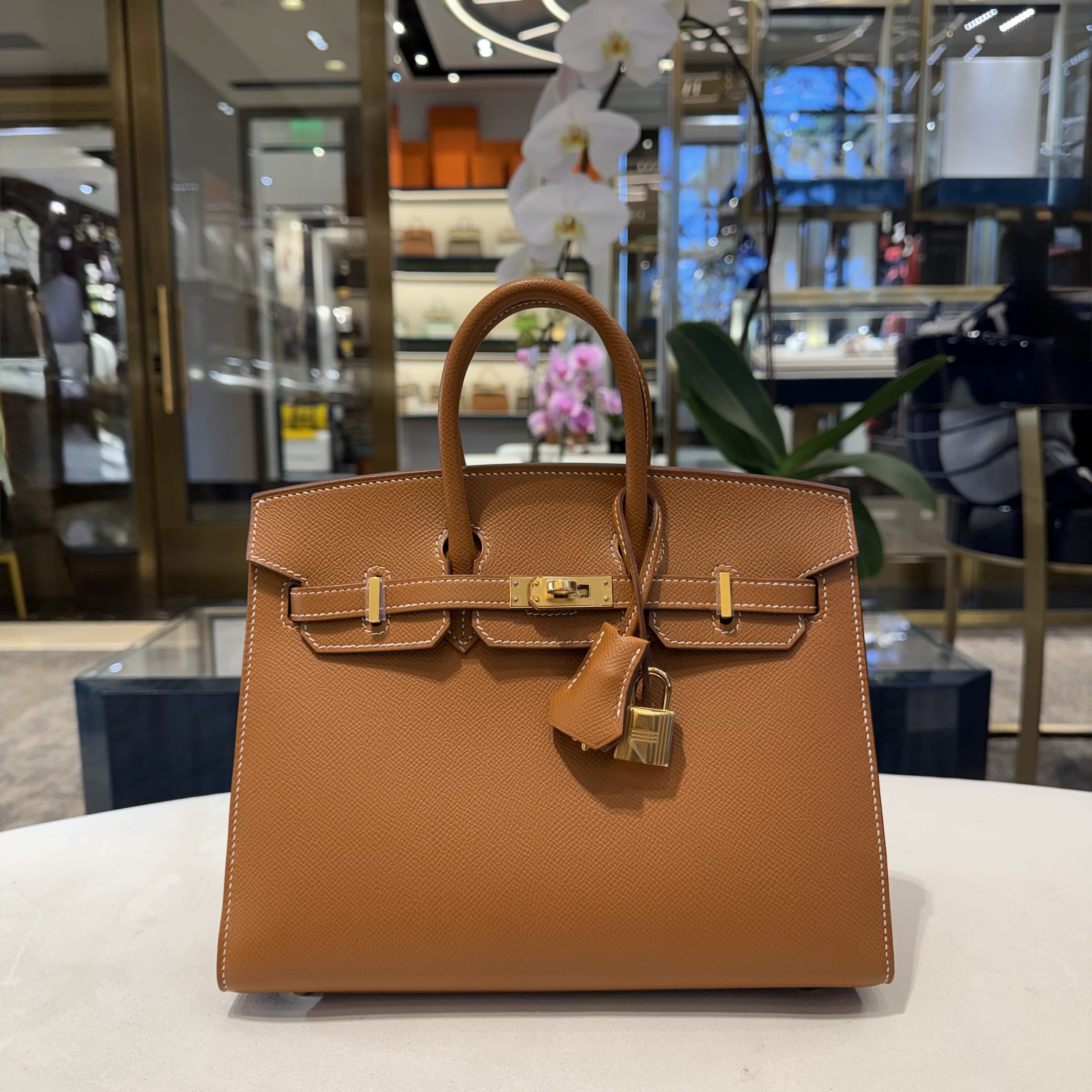 Hermès Gold Birkin Sellier 25 Epsom Gold Hardware