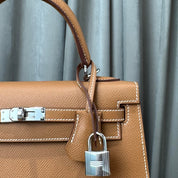 Hermès Gold Kelly 25 Sellier Epsom Palladium Hardware