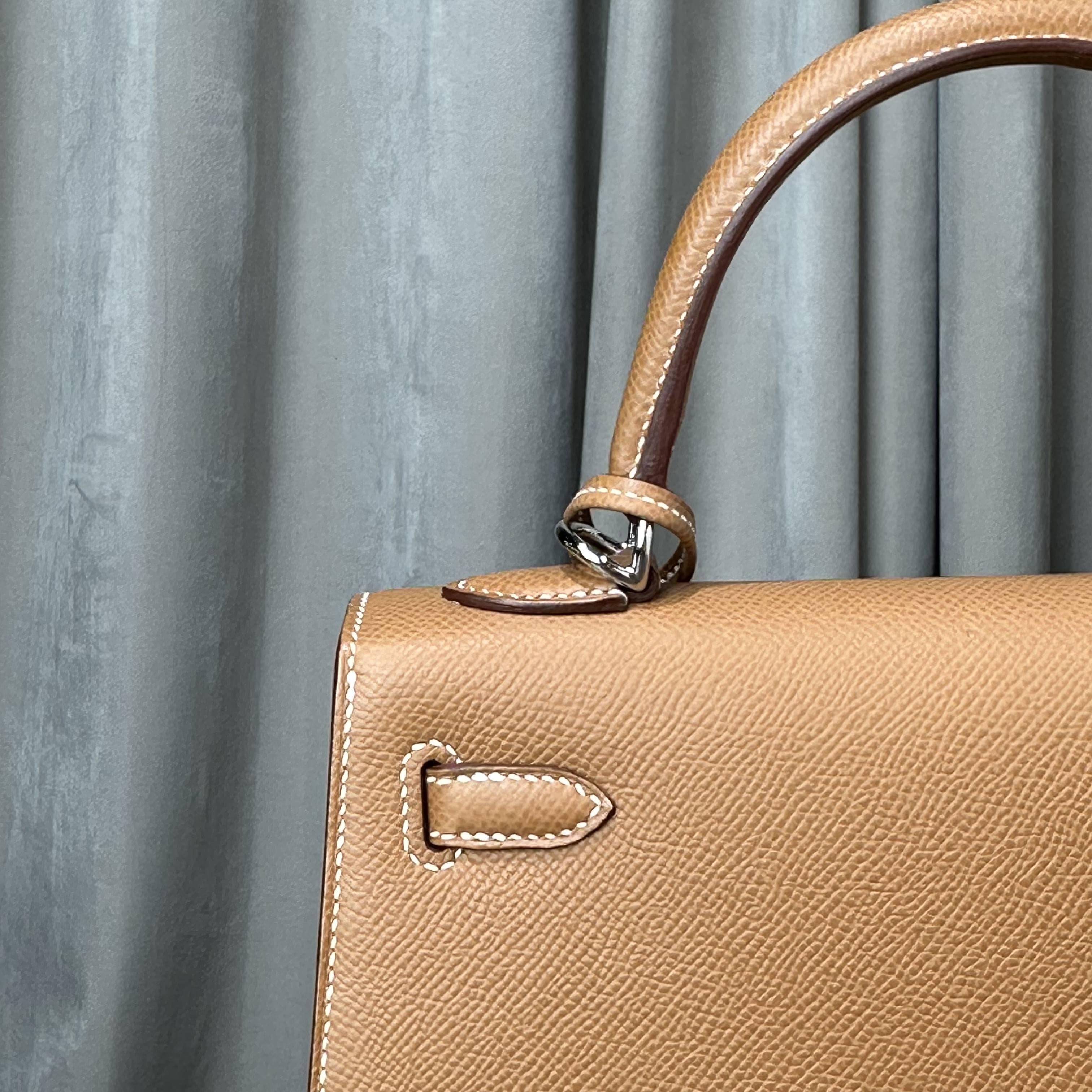 Hermès Gold Kelly 25 Sellier Epsom Palladium Hardware