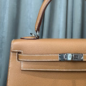Hermès Gold Kelly 25 Sellier Epsom Palladium Hardware