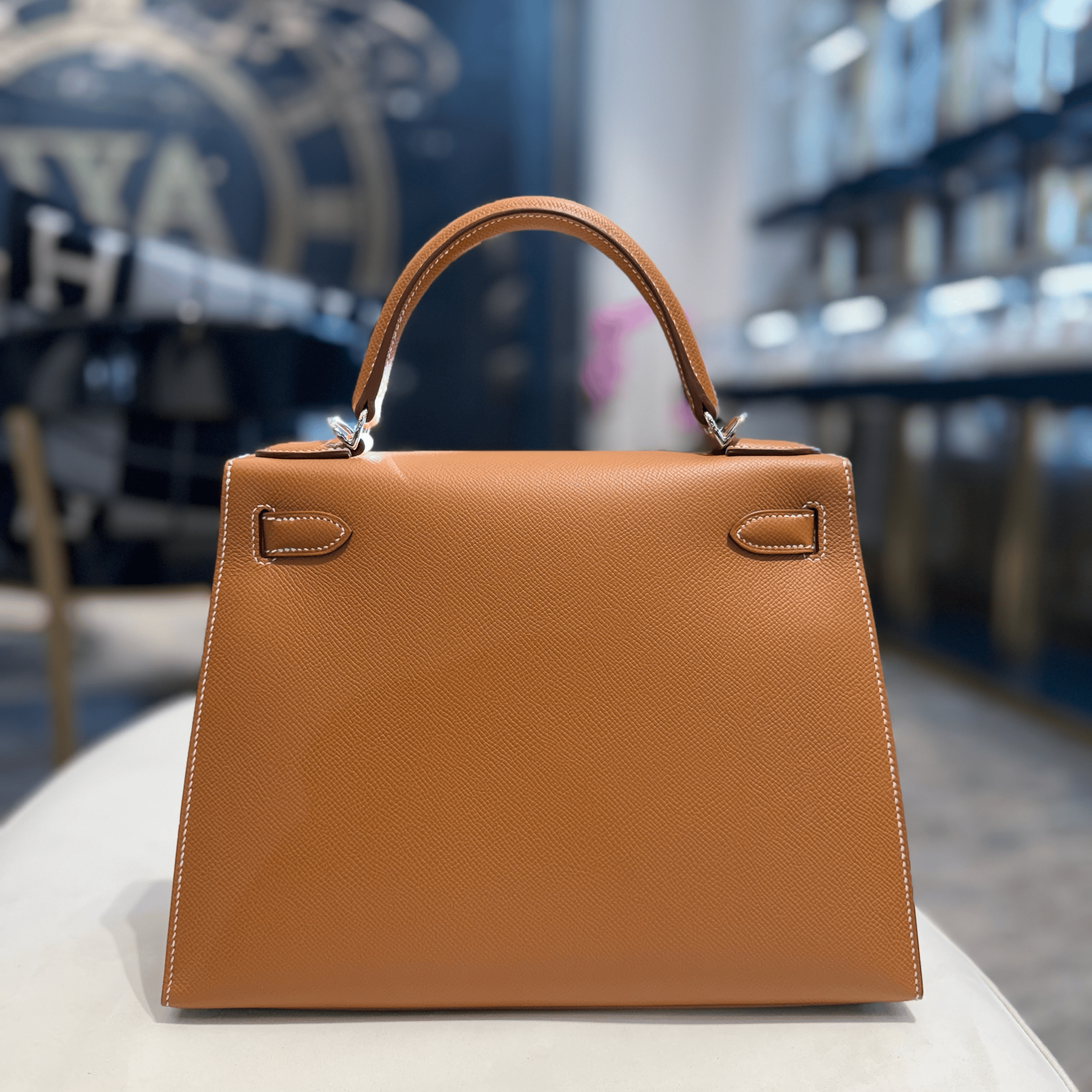 Hermès Gold Kelly 28 Sellier Epsom Palladium Hardware