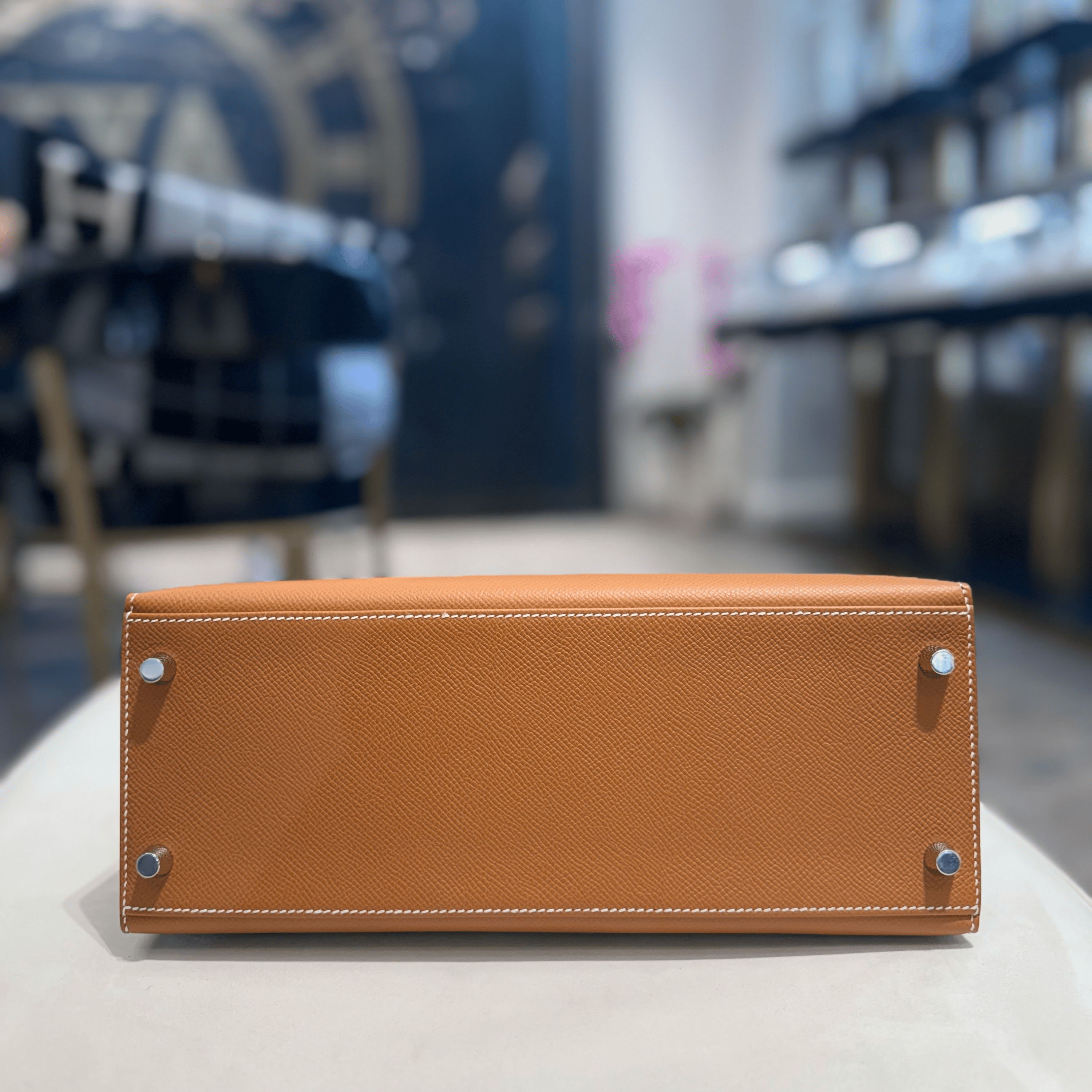 Hermès Gold Kelly 28 Sellier Epsom Palladium Hardware