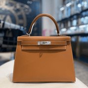 Hermès Gold Kelly 28 Sellier Epsom Palladium Hardware