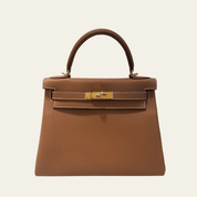 Hermès Gold Kelly Retourne 28 Togo Gold Hardware