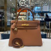 Hermès Gold Kelly Retourne 28 Togo Gold Hardware