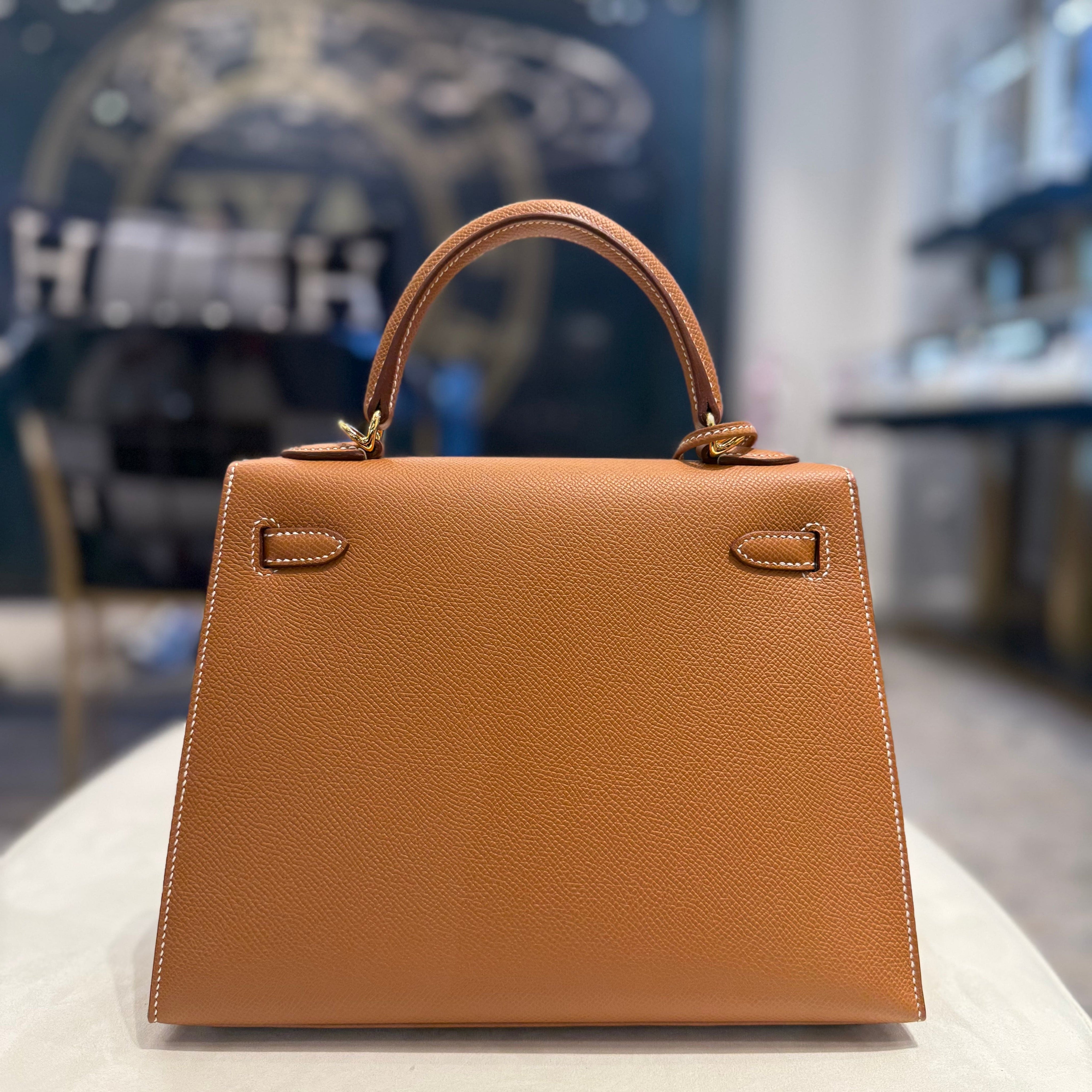 Hermès Gold Kelly Sellier 25 Epsom Gold Hardware
