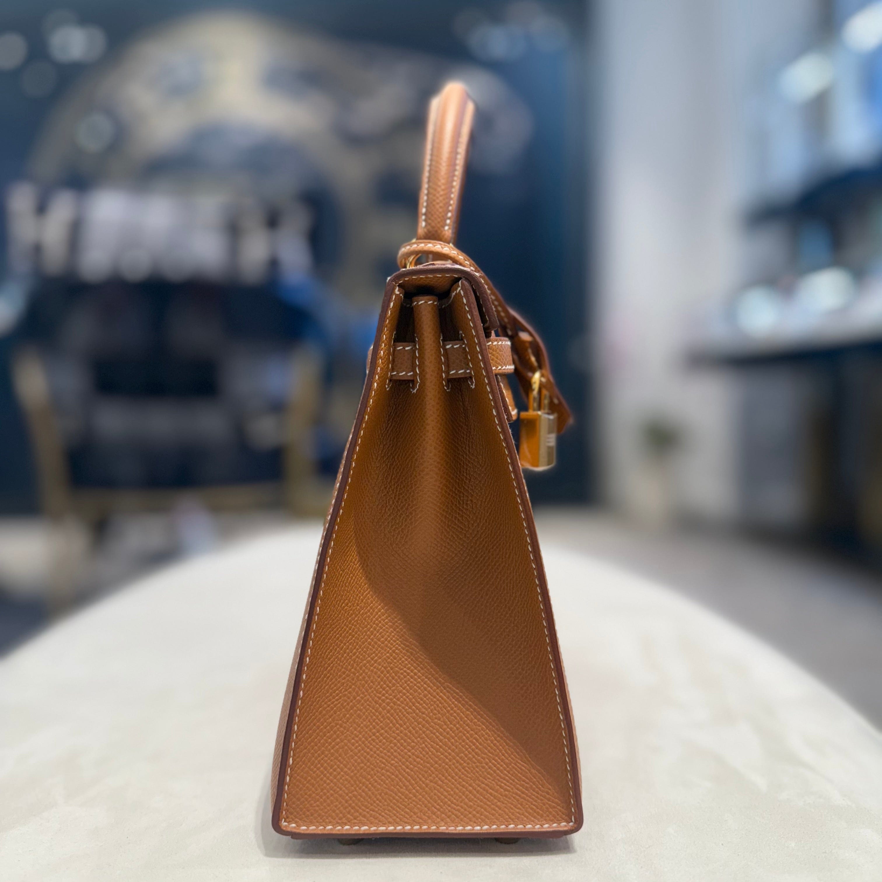 Hermès Gold Kelly Sellier 25 Epsom Gold Hardware