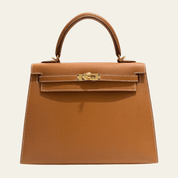 Hermès Gold Kelly Sellier 25 Epsom Gold Hardware