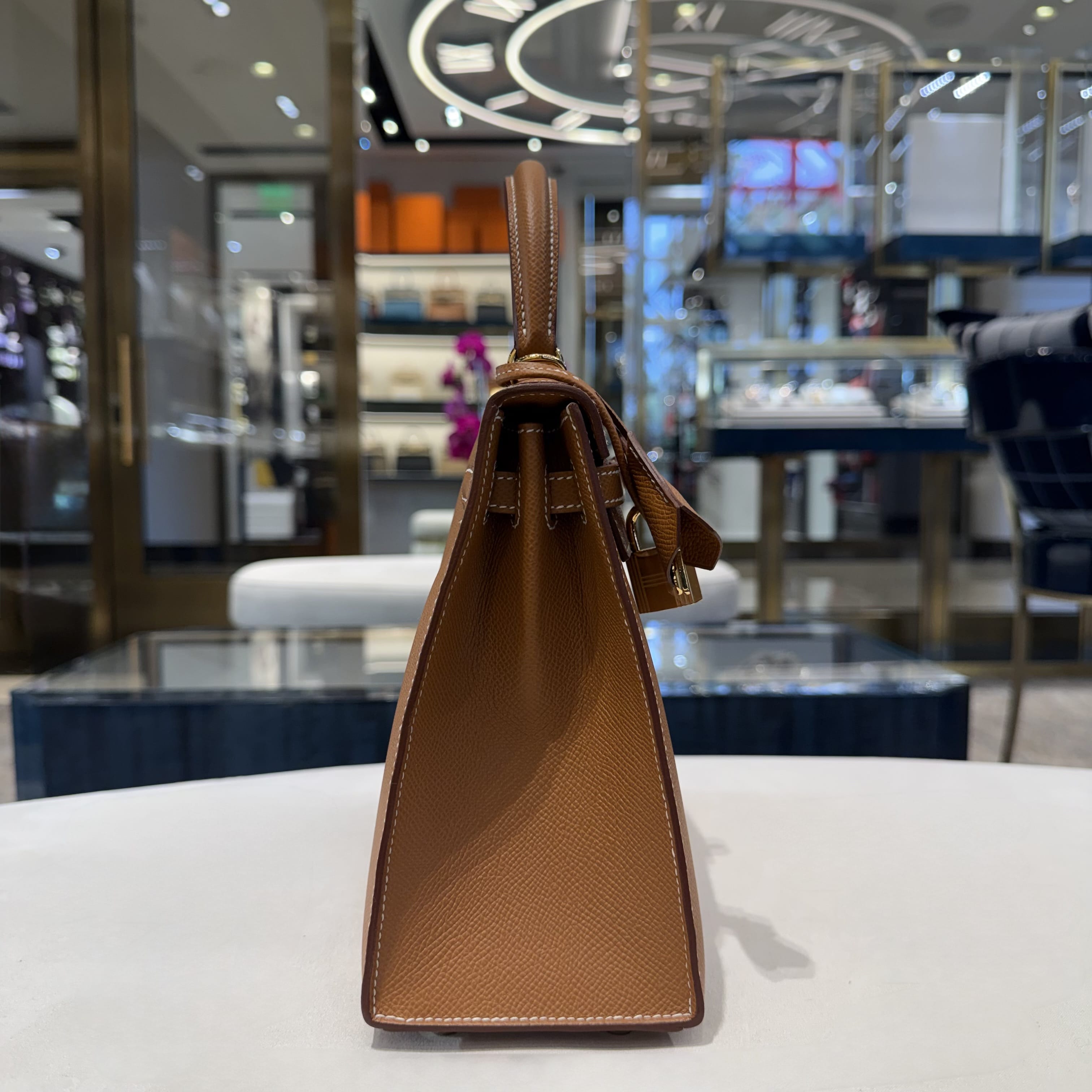 Hermès Gold Kelly Sellier 25 Epsom Gold Hardware