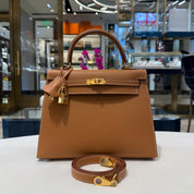 Hermès Gold Kelly Sellier 25 Epsom Gold Hardware