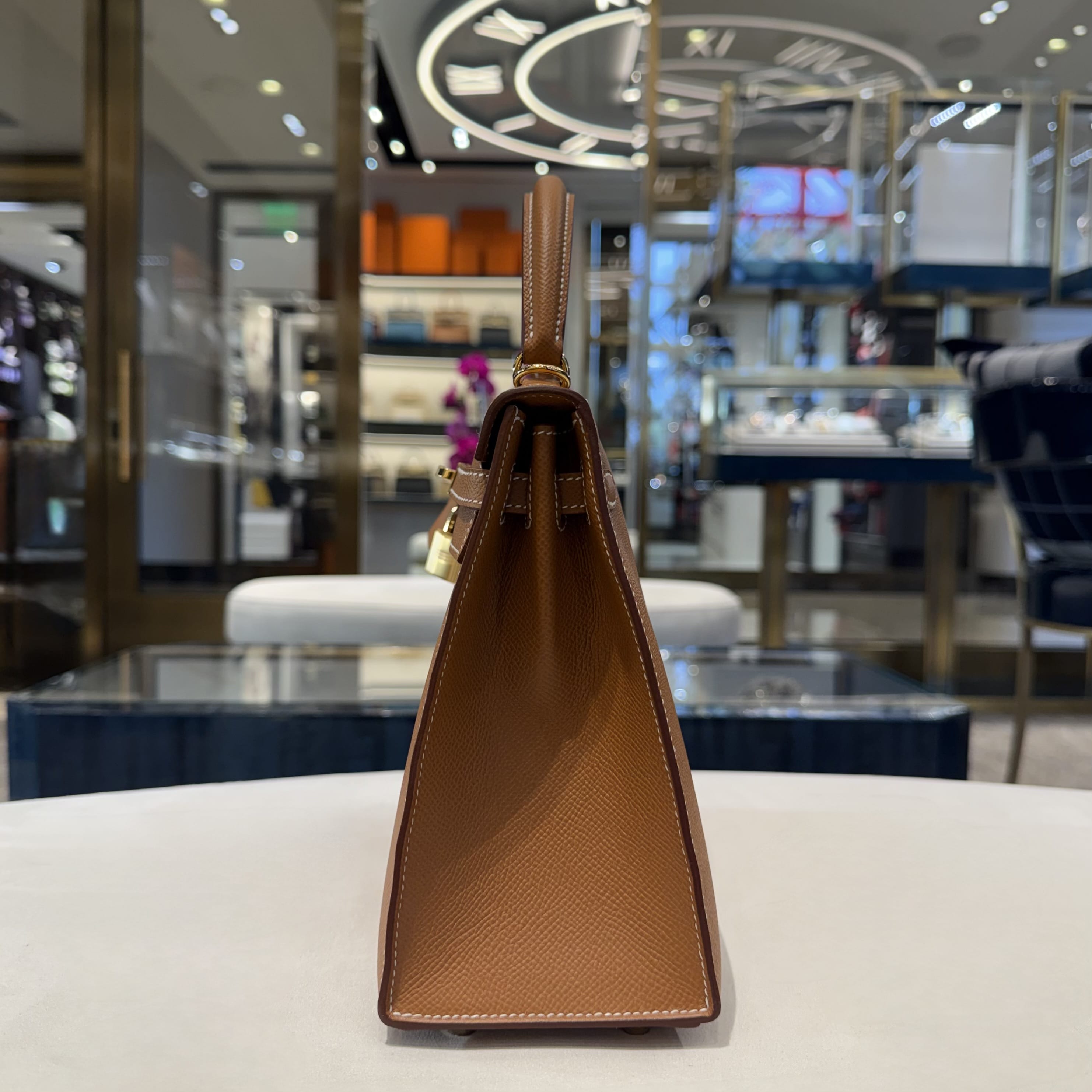 Hermès Gold Kelly Sellier 25 Epsom Gold Hardware