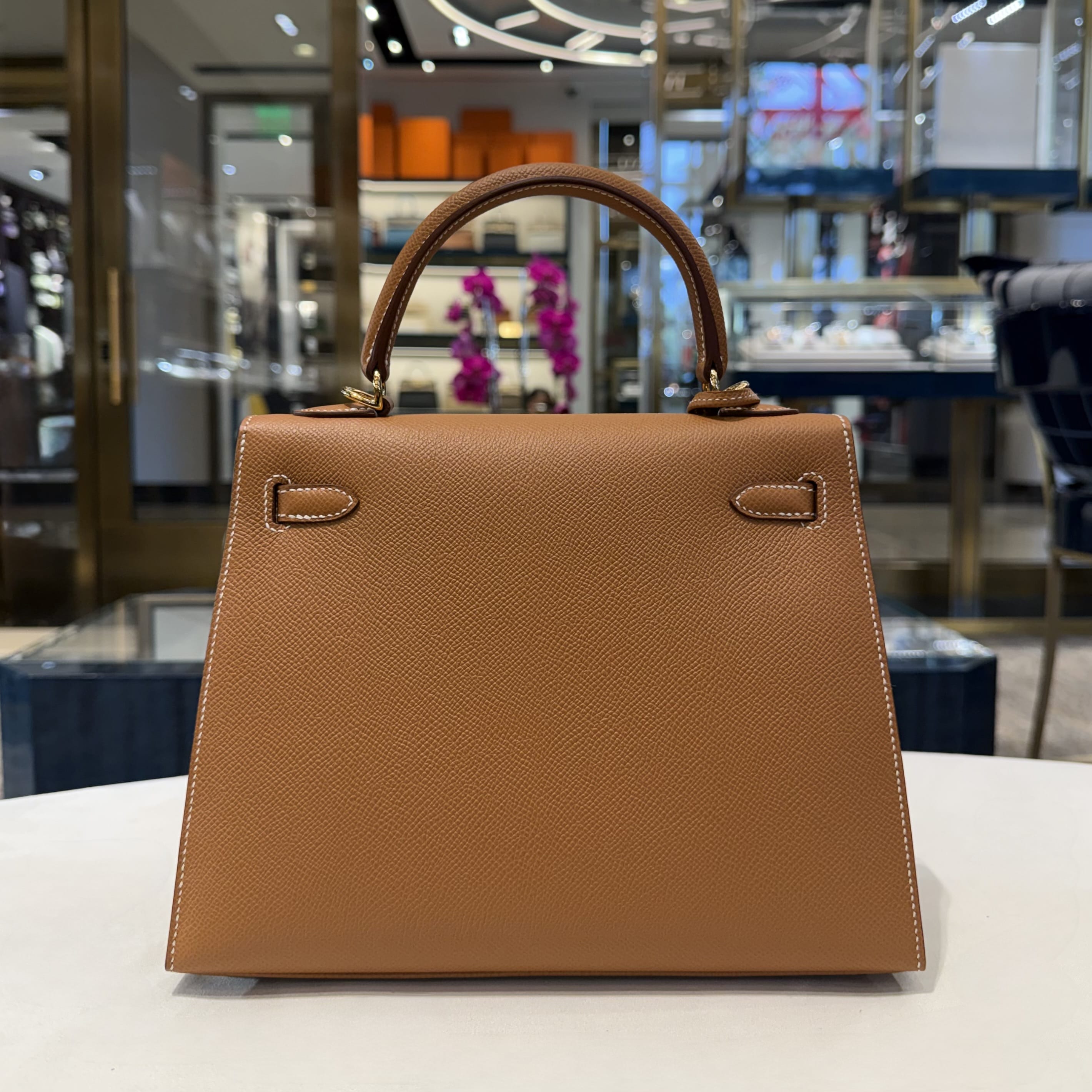 Hermès Gold Kelly Sellier 25 Epsom Gold Hardware
