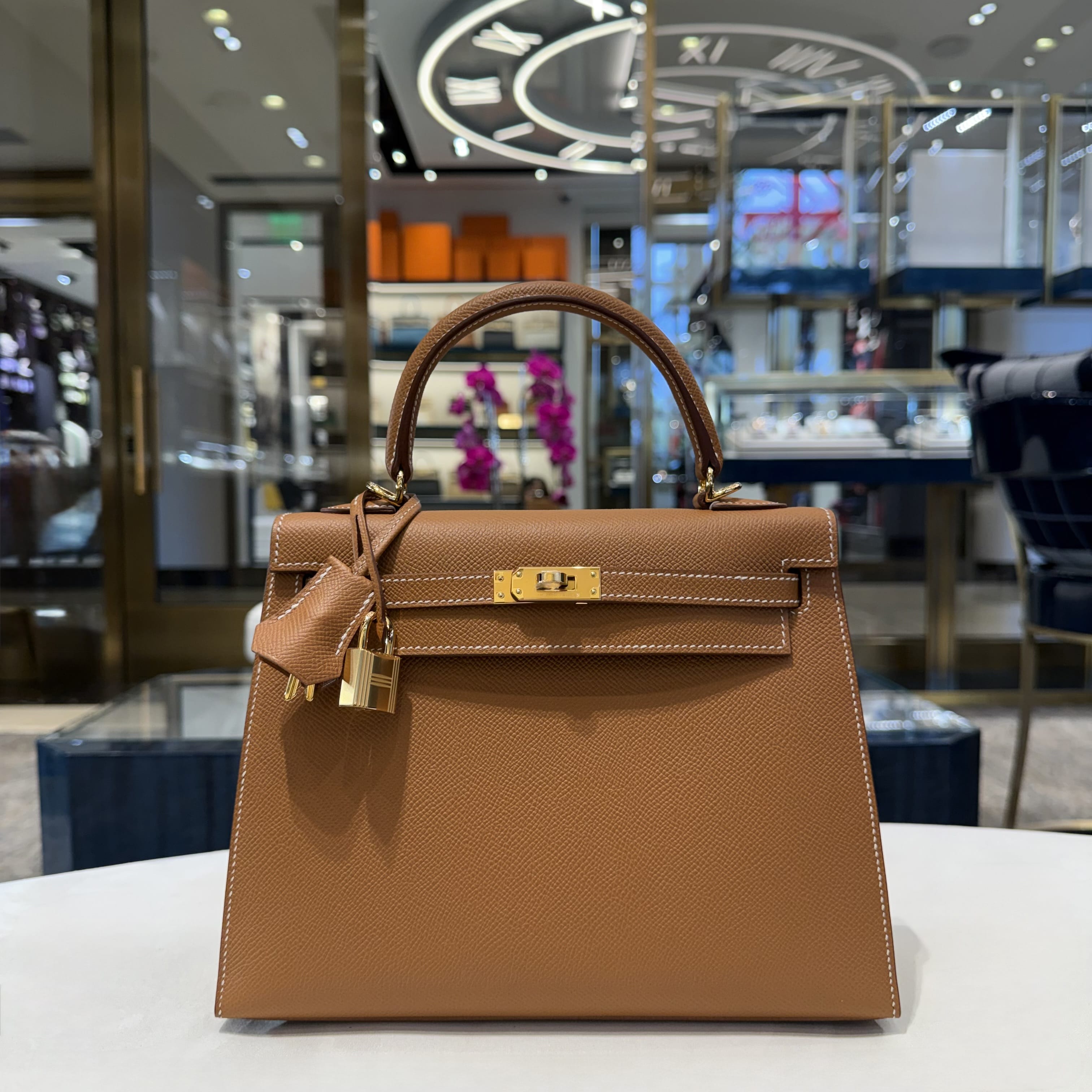 Hermès Gold Kelly Sellier 25 Epsom Gold Hardware