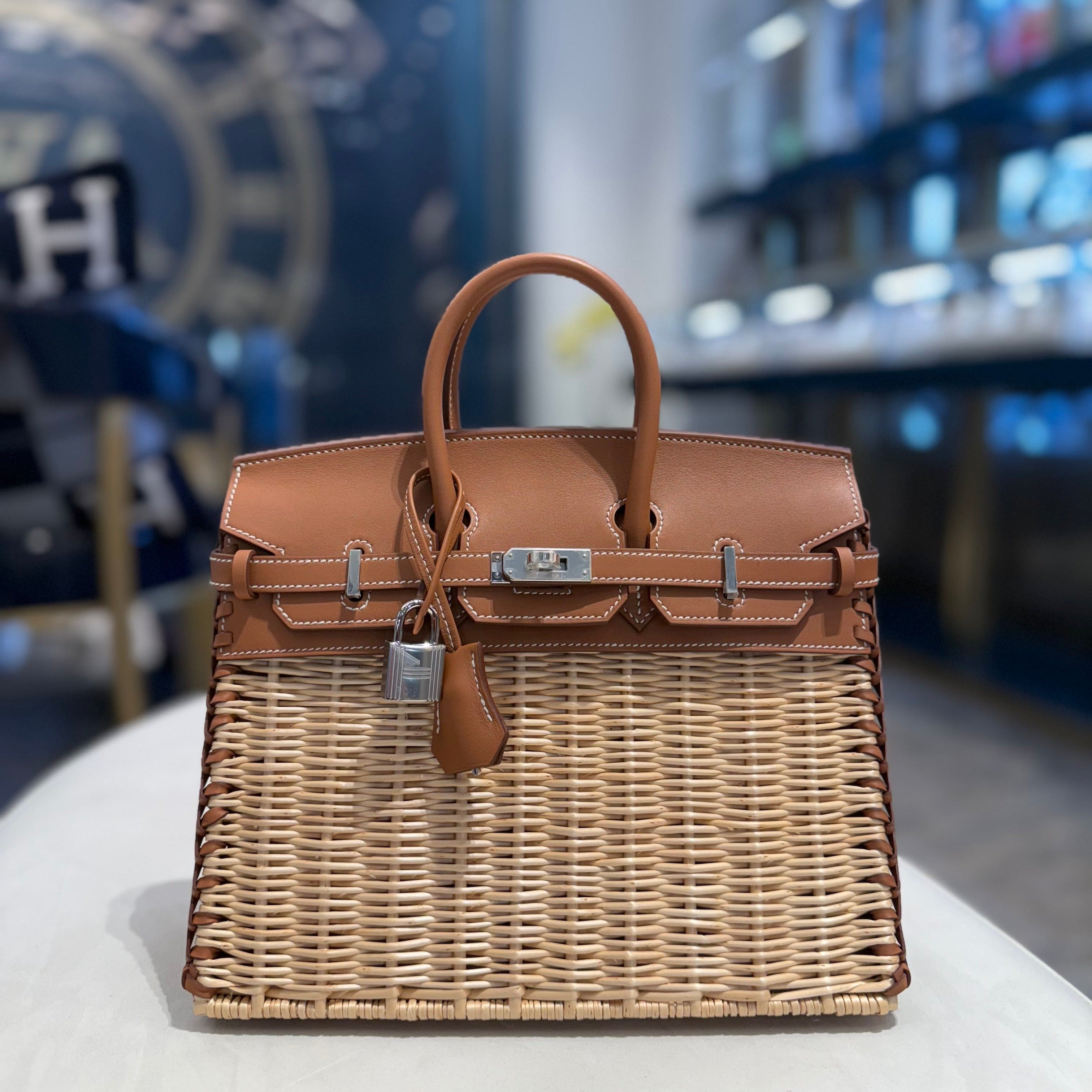 Hermès Bleu Jean Osier Wicker Birkin 25 - Blue Picnic Birkin Bag