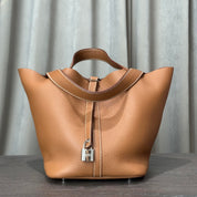 Hermès Gold Picotin Lock 22 Clemence Bull Calfskin Palladium Hardware