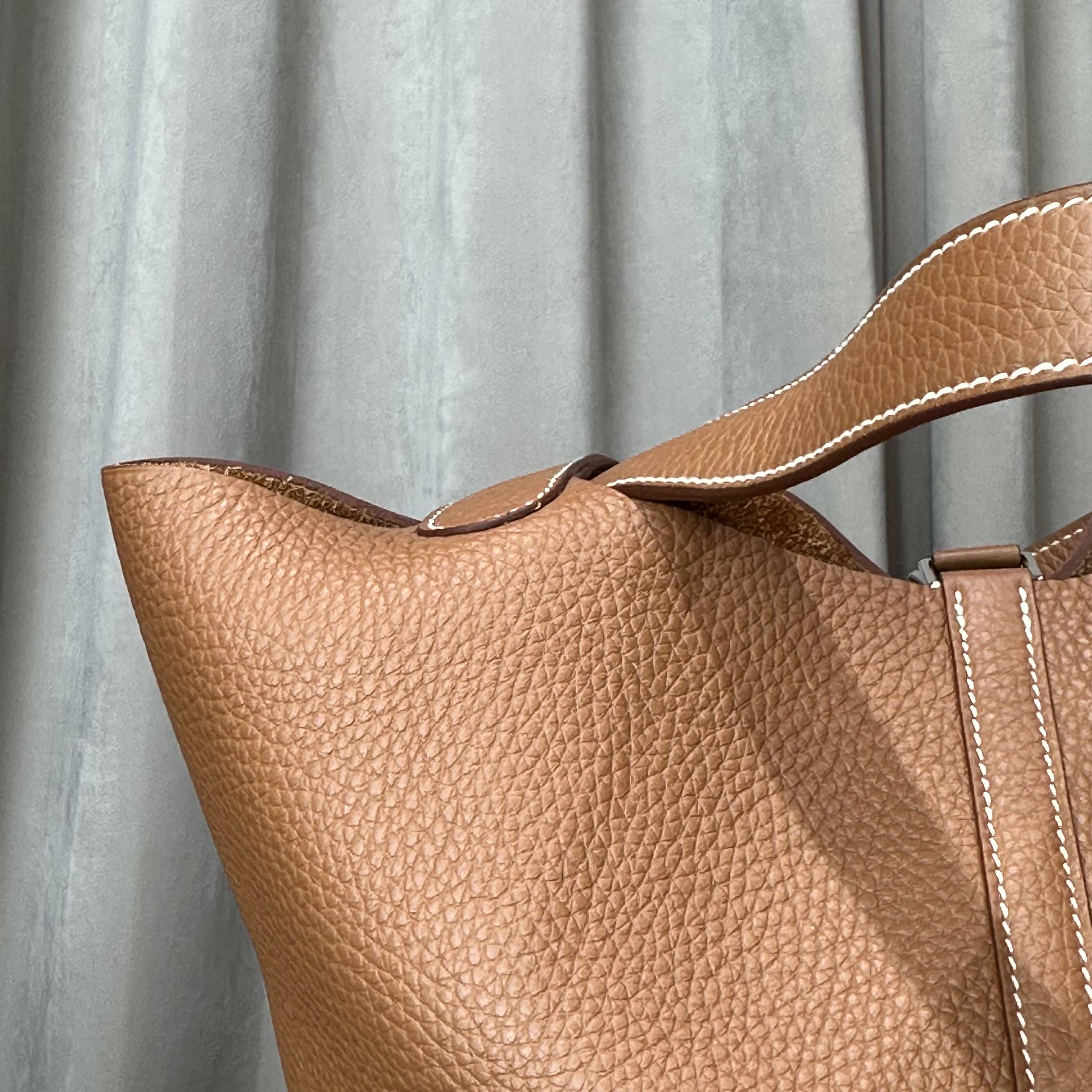 Hermès Gold Picotin Lock 22 Clemence Bull Calfskin Palladium Hardware