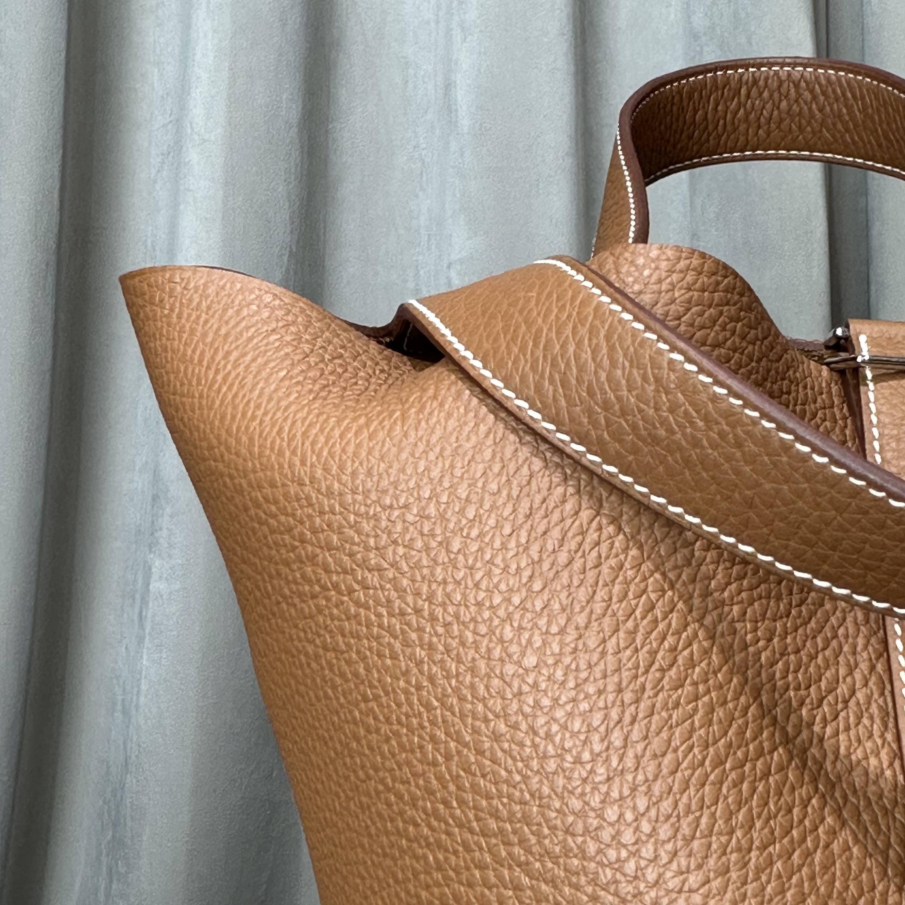 Hermès Gold Picotin Lock 22 Clemence Bull Calfskin Palladium Hardware